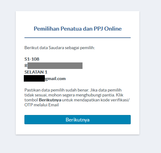Halaman Konfirmasi Data