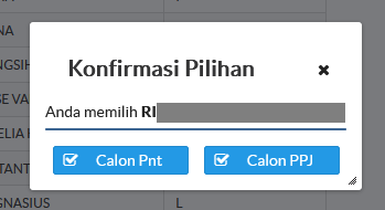Dialog Konfirmasi Pilihan
